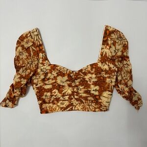 Gorgeous ZARA brand new autumn floral crop top-  size X- Small